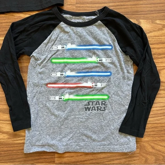 Lot 3x Star Wars Jumping Beans Boys Size 7 Small Long Shirts Darth Vader EUC! - Picture 4 of 10